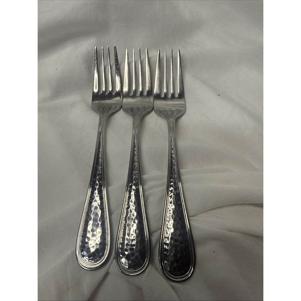 Reed & Barton Stainless DORADO Set of 3 Salad Forks Hammered